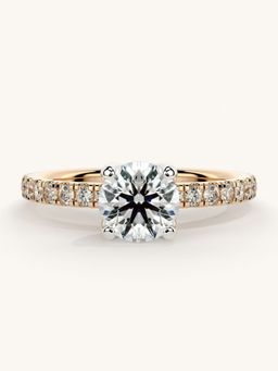 Valanova - Sterling Silver Plated with Rose Gold and Certified Lab Grown Diamond 1.06Cts Ring