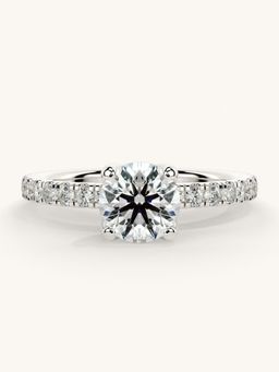 Valanova - Sterling Silver Plated with White Gold and Certified Lab Grown Diamond 1.06Cts Ring