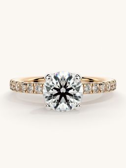 Valanova - Sterling Silver Plated with Rose Gold and Certified Lab Grown Diamond 1.31Cts Ring