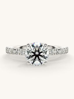 Valanova - Sterling Silver Plated with White Gold and Certified Lab Grown Diamond 1.31Cts Ring
