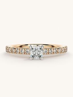 Valanova - Sterling Silver Plated with Rose Gold and Certified Lab Grown Diamond 0.56Cts Ring