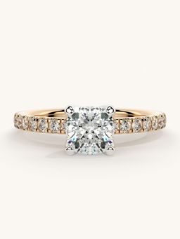 Valanova - Sterling Silver Plated with Rose Gold and Certified Lab Grown Diamond 1.06Cts Ring