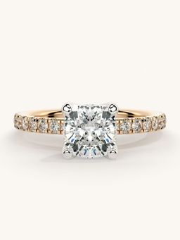 Valanova - Sterling Silver Plated with Rose Gold and Certified Lab Grown Diamond 1.31Cts Ring