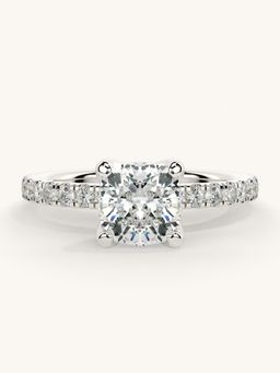 Valanova - Sterling Silver Plated with White Gold and Certified Lab Grown Diamond 1.31Cts Ring