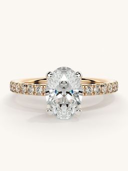 Valanova - Sterling Silver Plated with Rose Gold and Certified Lab Grown Diamond 1.31Cts Ring