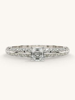 Valanova - Sterling Silver Plated with White Gold and Certified Lab Grown Diamond 0.94Cts Ring