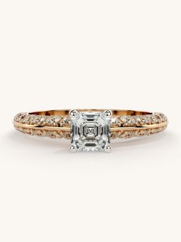 Valanova - Sterling Silver Plated with Rose Gold and Certified Lab Grown Diamond 1.19Cts Ring