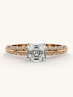 Valanova - Sterling Silver Plated with Rose Gold and Certified Lab Grown Diamond 1.44Cts Ring