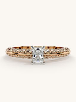 Valanova - Sterling Silver Plated with Rose Gold and Certified Lab Grown Diamond 0.94Cts Ring
