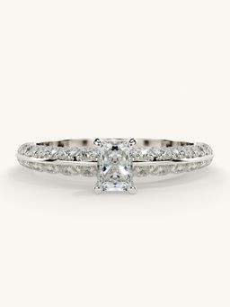 Valanova - Sterling Silver Plated with White Gold and Certified Lab Grown Diamond 0.94Cts Ring