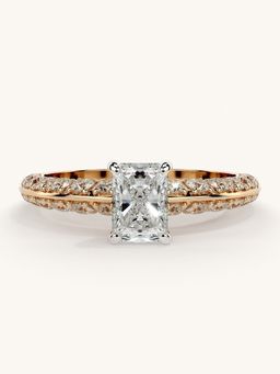 Valanova - Sterling Silver Plated with Rose Gold and Certified Lab Grown Diamond 1.19Cts Ring