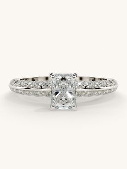 Valanova - Sterling Silver Plated with White Gold and Certified Lab Grown Diamond 1.19Cts Ring