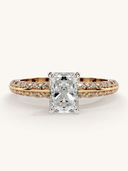 Valanova - Sterling Silver Plated with Rose Gold and Certified Lab Grown Diamond 1.44Cts Ring