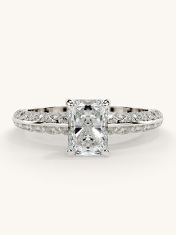 Valanova - Sterling Silver Plated with White Gold and Certified Lab Grown Diamond 1.44Cts Ring