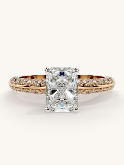 Valanova - Sterling Silver Plated with Rose Gold and Certified Lab Grown Diamond 1.69Cts Ring