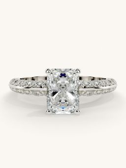 Valanova - Sterling Silver Plated with White Gold and Certified Lab Grown Diamond 1.69Cts Ring