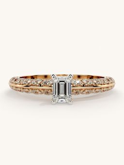Valanova - Sterling Silver Plated with Rose Gold and Certified Lab Grown Diamond 0.94Cts Ring
