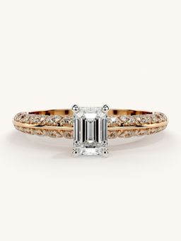 Valanova - Sterling Silver Plated with Rose Gold and Certified Lab Grown Diamond 1.19Cts Ring