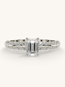 Valanova - Sterling Silver Plated with White Gold and Certified Lab Grown Diamond 1.19Cts Ring