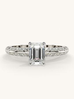 Valanova - Sterling Silver Plated with White Gold and Certified Lab Grown Diamond 1.44Cts Ring
