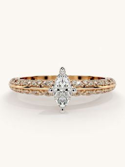 Valanova - Sterling Silver Plated with Rose Gold and Certified Lab Grown Diamond 0.94Cts Ring