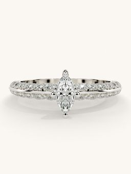 Valanova - Sterling Silver Plated with White Gold and Certified Lab Grown Diamond 0.94Cts Ring
