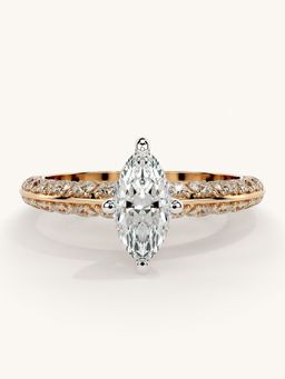 Valanova - Sterling Silver Plated with Rose Gold and Certified Lab Grown Diamond 1.19Cts Ring