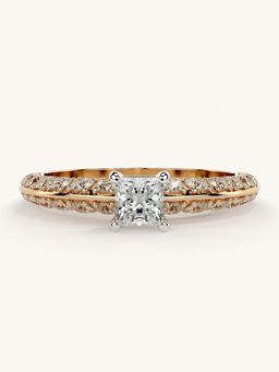 Valanova - Sterling Silver Plated with Rose Gold and Certified Lab Grown Diamond 0.94Cts Ring