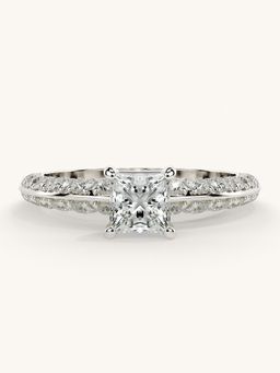 Valanova - Sterling Silver Plated with White Gold and Certified Lab Grown Diamond 1.19Cts Ring