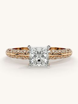 Valanova - Sterling Silver Plated with Rose Gold and Certified Lab Grown Diamond 1.44Cts Ring