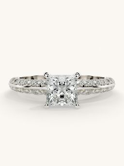 Valanova - Sterling Silver Plated with White Gold and Certified Lab Grown Diamond 1.44Cts Ring