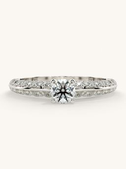 Valanova - Sterling Silver Plated with White Gold and Certified Lab Grown Diamond 0.94Cts Ring