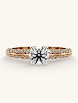 Valanova - Sterling Silver Plated with Rose Gold and Certified Lab Grown Diamond 1.19Cts Ring