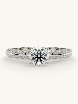 Valanova - Sterling Silver Plated with White Gold and Certified Lab Grown Diamond 1.19Cts Ring