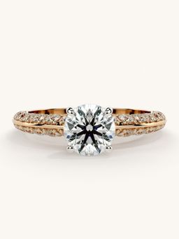 Valanova - Sterling Silver Plated with Rose Gold and Certified Lab Grown Diamond 1.44Cts Ring