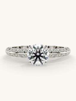 Valanova - Sterling Silver Plated with White Gold and Certified Lab Grown Diamond 1.44Cts Ring