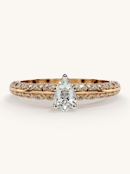 Valanova - Sterling Silver Plated with Rose Gold and Certified Lab Grown Diamond 0.94Cts Ring