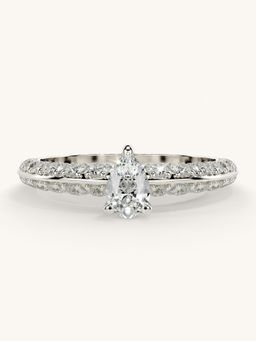 Valanova - Sterling Silver Plated with White Gold and Certified Lab Grown Diamond 0.94Cts Ring