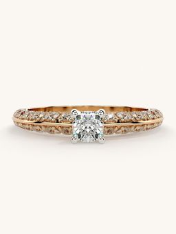 Valanova - Sterling Silver Plated with Rose Gold and Certified Lab Grown Diamond 0.94Cts Ring