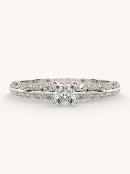 Valanova - Sterling Silver Plated with White Gold and Certified Lab Grown Diamond 0.94Cts Ring