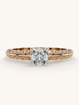 Valanova - Sterling Silver Plated with Rose Gold and Certified Lab Grown Diamond 1.19Cts Ring