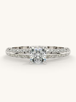 Valanova - Sterling Silver Plated with White Gold and Certified Lab Grown Diamond 1.19Cts Ring
