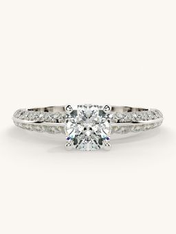 Valanova - Sterling Silver Plated with White Gold and Certified Lab Grown Diamond 1.44Cts Ring
