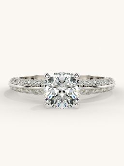 Valanova - Sterling Silver Plated with White Gold and Certified Lab Grown Diamond 1.69Cts Ring
