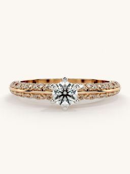 Valanova - Sterling Silver Plated with Rose Gold and Certified Lab Grown Diamond 0.94Cts Ring
