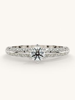 Valanova - Sterling Silver Plated with White Gold and Certified Lab Grown Diamond 0.94Cts Ring