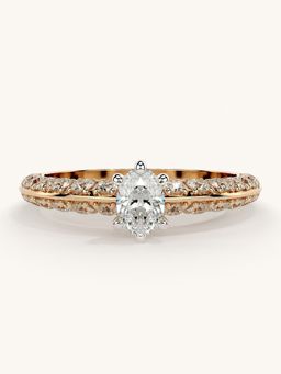 Valanova - Sterling Silver Plated with Rose Gold and Certified Lab Grown Diamond 0.94Cts Ring