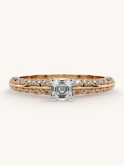 Valanova - Sterling Silver Plated with Rose Gold and Certified Lab Grown Diamond 0.94Cts Ring