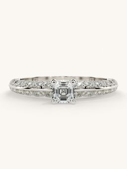 Valanova - Sterling Silver Plated with White Gold and Certified Lab Grown Diamond 0.94Cts Ring