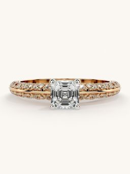 Valanova - Sterling Silver Plated with Rose Gold and Certified Lab Grown Diamond 1.19Cts Ring